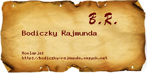 Bodiczky Rajmunda névjegykártya